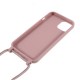 Anti Scratch TPU Phone Case Cover with Adjustable Lanyard for iPhone 13 6.1 inch - Deep Pink Apple Cases Mobile