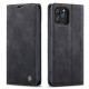 CASEME 013 Series Shockproof PU Leather Wallet Shell Case with Stand for iPhone 13 Pro 6.1 inch - Black Apple Cases Mobile