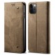 Full Protection Jeans Cloth Texture Leather Wallet Stand Design Case for iPhone 13 Pro Max 6.7 inch - Green Apple Cases Mobile