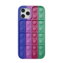 Sensory Push Pop Bubble Toy Shockproof Release Stress Soft Silicone Protective Case for iPhone 12 Pro Max - Blue Green Sensory Push Pop Bubble Toy Shockproof Release Stress Soft Silicone Protective Case for iPhone 12 Pro Max - Blue Green