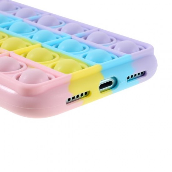 Push Pop Bubble Anti-Stress Fidget Silicone Phone Case Back Cover Protector for iPhone 11 6.1-inch - Light Purple Apple Cases Mobile