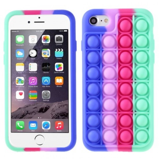 Push Pop Bubble Silicone Cell Phone Case Cover Protector for iPhone 7 4.7 inch/8 4.7 inch/SE (2nd Generation) - Blue Apple Cases Mobile