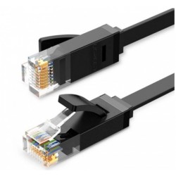 Flat cable UGREEN Ethernet RJ45, Cat.6, UTP, 0,5m - Black