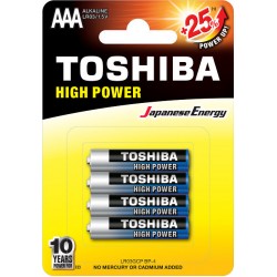 Toshiba High Power Μπαταρίες Αλκαλικές AAA ΜΙΝΙ LR03GCNP BP4 (4 τεμάχια)