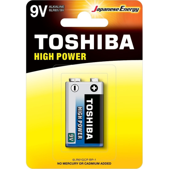 Toshiba High Power Μπαταρία Αλκαλική 9V (1 τεμάχιο) Εξωτερική Μπαταρία - Power Bank