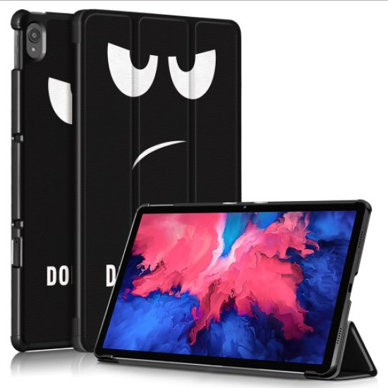 Pattern Printing Tri-Fold Magnetic Tab Leather Cover Case for Lenovo Tab P11 TB-J606F - Angry Face Lenovo Cases Mobile Tablet