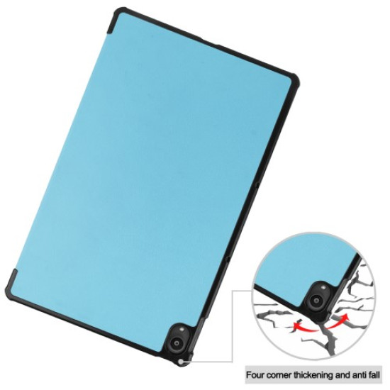Tri-fold Leather Stand Tablet Case for Lenovo Tab P11 TB-J606F - Sky Blue Lenovo Cases Mobile Tablet