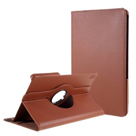 360 Degrees Rotating Stand Leather Case for Lenovo Tab P11 / Xiaoxin Pad 11-Inch TB-J606F - Brown Lenovo Cases Mobile Tablet