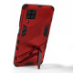 Shock-resistant PC + TPU Combo Case Kickstand Design Protective Phone Case for Samsung Galaxy M32 (Global Version) - Red Samsung Cases Mobile