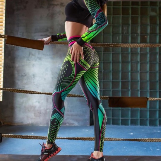 Printed Yoga Pants Women Running Fitness Leggings Tight Trouser Leggings - Pink/S Fitness - Beauty