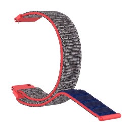 22mm Width R800 Loop Fastener Nylon Weaven Smart Watch Replacement Strap for Samsung Galaxy Watch 46mm - Blue / Red 22mm Width R800 Loop Fastener Nylon Weaven Smart Watch Replacement Strap for Samsung Galaxy Watch 46mm - Blue / Red