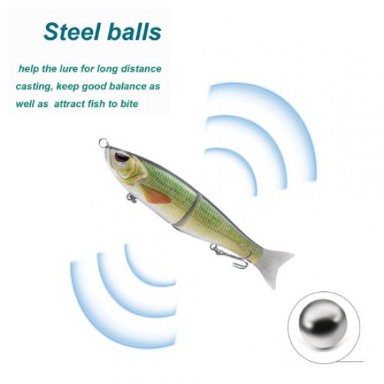 LIXADA 7.1 in / 2.2 oz Trout Slide Bait Fishing Lures 3D Eyes Artificial Baits with Treble Hook - Type 2 Gadgets - Toys - Hobby