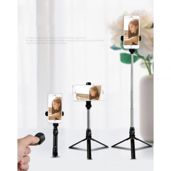 TX-10 Selfie Stick Tripod Extendable Bluetooth Selfie Stick with Remote Control - Pink Holders & Docks
