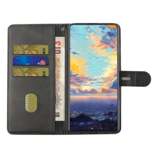Leather with Wallet & Strap Design Phone Case for Xiaomi Redmi Note 10 5G/Poco M3 Pro 4G/Poco M3 Pro 5G - Black XIAOMI Cases Mobile