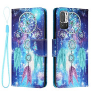 Folio Flip Pattern Printing Leather Phone Wallet Stand Case with Lanyard for Xiaomi Redmi Note 10 5G/Poco M3 Pro 4G/Poco M3 Pro 5G - Dreamcatcher