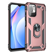 Anti-drop PC + TPU Combo Hybrid Phone Shell with Ring Kickstand for Xiaomi Redmi Note 10 5G - Rose Gold