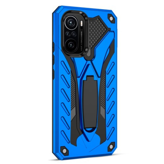 Phantom Knight Style TPU PC Hybrid Phone Case Kickstand Cover Shell for Xiaomi Redmi K40 / Redmi K40 Pro / Redmi K40 Pro+ / Xiaomi Poco F3 / Xiaomi Mi 11i - Blue XIAOMI Cases Mobile