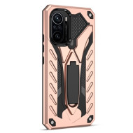 Phantom Knight Style TPU PC Hybrid Phone Case Kickstand Cover Shell for Xiaomi Redmi K40 / Redmi K40 Pro / Redmi K40 Pro+ / Xiaomi Poco F3 / Xiaomi Mi 11i - Rose Gold
