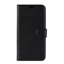 Litchi Texture Wallet PU Leather Stand Phone Casing for Xiaomi Redmi 7A - Black