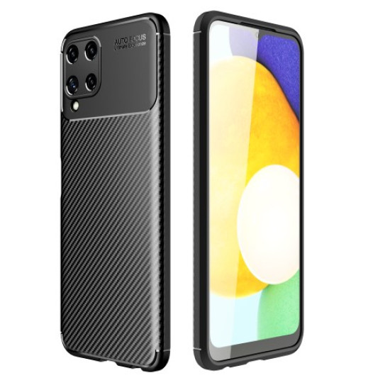 Θήκη Σιλικόνης TPU Carbon Fiber Brushed για Samsung Galaxy A22 4G (EU Version) - Μαύρο Samsung Θήκες Κινητών