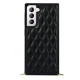 For Samsung Galaxy S21 5G TPU + PU Leather Hybrid Case Rhombus Cover Shell with Chain Lanyard - Black Samsung Cases Mobile