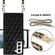For Samsung Galaxy S21 5G TPU + PU Leather Hybrid Case Rhombus Cover Shell with Chain Lanyard - Black Samsung Cases Mobile