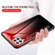 Tempered Glass Design Gradient Color Pattern TPU Frame Hybrid Shockproof Phone Case for Samsung Galaxy A22 4G (EU Version) - Gradient Red Black Samsung Cases Mobile