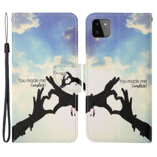 Δερμάτινη Θήκη Πορτοφόλι με Βάση Στήριξης για Samsung Galaxy A22 5G (EU Version) - Αγάπη Μόνο Samsung Θήκες Κινητών