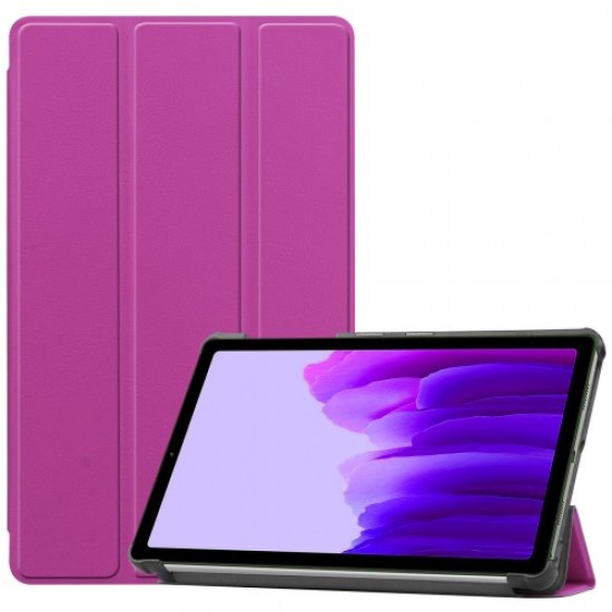 PU Leather Auto Wake/Sleep Tri-fold Stand Case Cover Shell for Samsung Galaxy A7 Lite/T220/T225 - Purple Samsung Cases Mobile Tablet