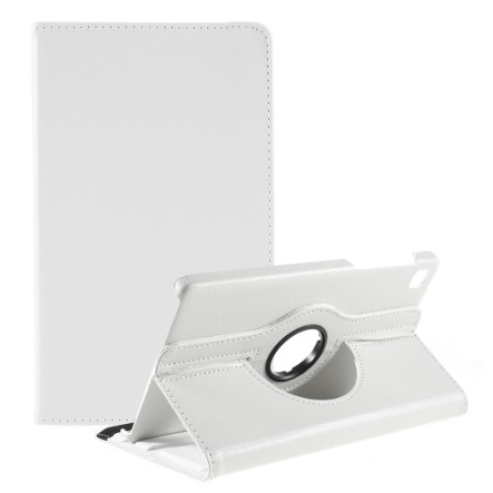 Swiveling Stand Design Litchi Texture Leather Tablet Cover Case for Samsung Galaxy A7 Lite 8.7-inch T220 / T225 - White Samsung Cases Mobile Tablet