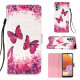 Pattern Printing Design Leather Wallet Phone Stand Case with Lanyard for Samsung Galaxy A32 4G (EU Version) - Rose Butterfly Samsung Cases Mobile