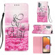 Pattern Printing Design Leather Wallet Phone Stand Case with Lanyard for Samsung Galaxy A32 4G (EU Version) - Sea of Clouds/Rose Samsung Cases Mobile