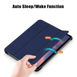 Tablet PU Leather Case Tri-fold Stand Case for iPad Pro 11-inch (2021)/(2020)/(2018)/Air (2020) - Blue Tablet PU Leather Case Tri-fold Stand Case for iPad Pro 11-inch (2021)/(2020)/(2018)/Air (2020) - Blue