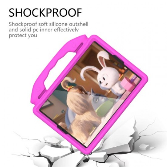 Shockproof Thumb Kickstand EVA Tablet Case for iPad 10.2 (2020)(2019)/iPad Pro 10.5-inch (2017)/iPad Air 10.5 inch (2019)/iPad Pro 11-inch (2018) - Rose Apple Cases Tablet
