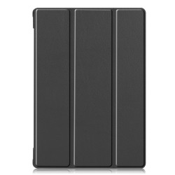 Stylish Tri-fold Leather Cover for Lenovo Tab M10 FHD REL TB-X605FC - Black
