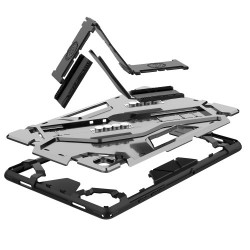 Shield Style Tablet Protctive Case with Strap Kickstand for Samsung Galaxy Tab A7 10.4 (2020) T500 - Grey