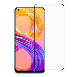 Full Coverage Silk Printing Full Glue Tempered Glass Screen Protector for Realme 8 / 8 Pro
