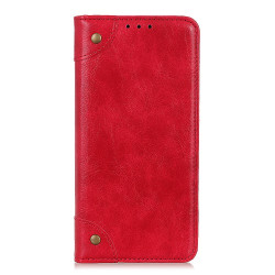 Crazy Horse Auto-absorbed Split Leather Wallet Case for Nokia 8.3 5G - Red