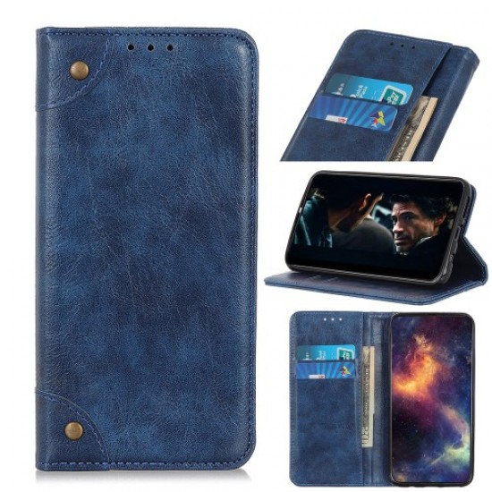 Crazy Horse Auto-absorbed Split Leather Wallet Case for Nokia 8.3 5G - Blue Nokia Cases Tablet