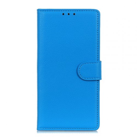 Litchi Skin Texture Wallet Leather Stand Protective Shell for OnePlus 8T - Blue OnePlus Mobile Cases