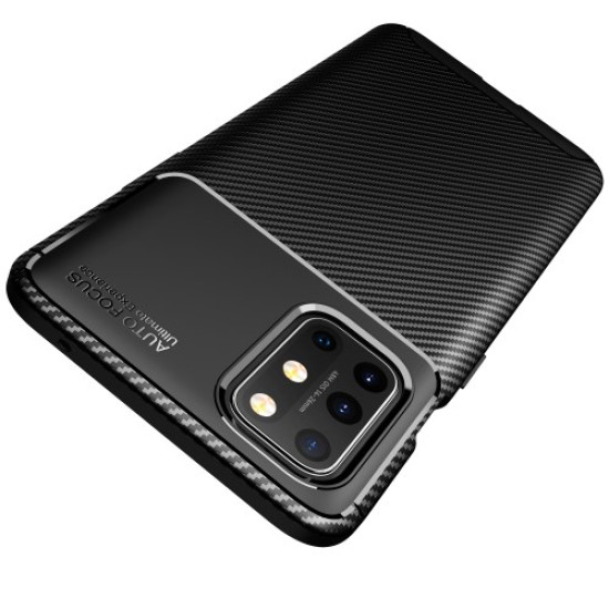 Θήκη Σιλικόνης TPU Carbon Fiber Brushed για OnePlus 8T - Μαύρο OnePlus Θήκες Κινητών