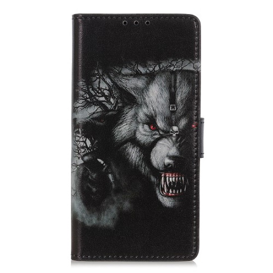 Printing Skin PU Leather Cover Protective Shell for OnePlus Nord - Fierce Wolf OnePlus Mobile Cases