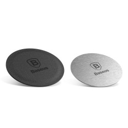 2Pcs/Set BASEUS Magnetic Bracket Iron Suit for Magnetic Car Phone Holder (1 Magnet Iron and 1 Leather Magnet Iron)