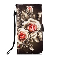 Pattern Printing Leather Wallet Stand Cover Case for Samsung Galaxy A52 5G / A52 4G - Rose