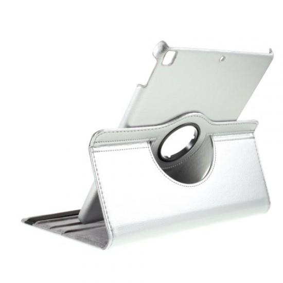 Περιστρεφόμενη Δερμάτινη Θήκη Βιβλίο με Βάση Στήριξης για iPad 10.2 (2019) - Ασημί Apple Θήκες Tablet