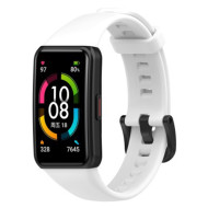 Solid Color Silicone Sport Watch Band Strap Replacement for Honor Band 6 - White