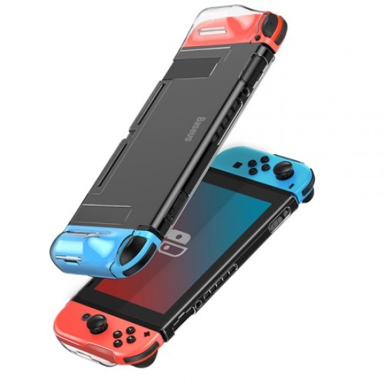 BASEUS GS07 SW Basic Case PC Cover with Joystick Keycaps for Nintendo Switch - Transparent Gaming