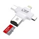 4 σε 1 Micro SD TF Card Reader OTG Adapter for Lightning iOS/OS X/PC/Android - Λευκό Καλώδια Αντάπτορες και Φορτιστές