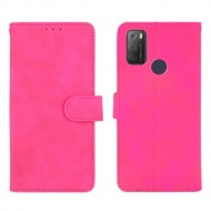 Wallet Stand Design Folio Flip Skin-touch Feeling Leather Protective Shell Phone Cover for Alcatel 1S (2021) - Rose