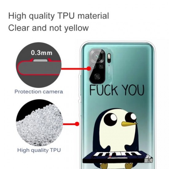 IMD Pattern Shock-proof Soft TPU Phone Case Protector for Xiaomi Redmi Note 10 4G/10S - FUCK YOU XIAOMI Cases Mobile